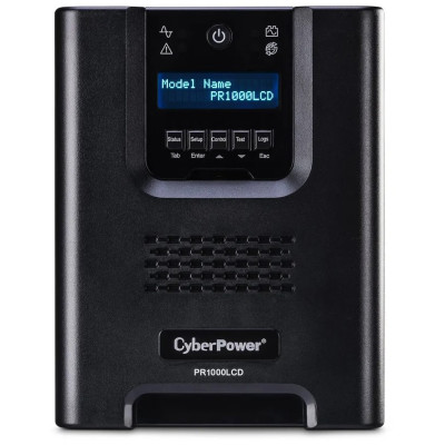 CyberPower PR1000LCD Mini-Tower UPS, UL Rated, Multi-function extendable LCD panel, 8× NEMA 5-15R